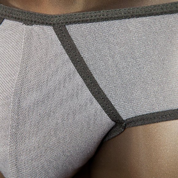 Mens Gray Mesh Brief Lowrise Handmade - Picture 2 of 5